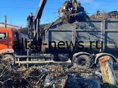 В Майкопе, столице Адыгеи, продолжается процесс утилизации растительных отходов.